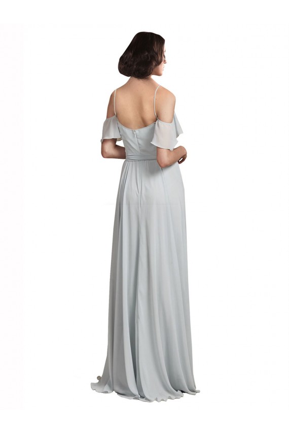 Soft Chiffon Off the Shoulder Sleeveless Long Formal Dress / Bridesmaid Dress Essex