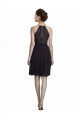 Soft Chiffon Halter Neck Sleeveless Grape Knee Length Bridesmaid Dress Essex