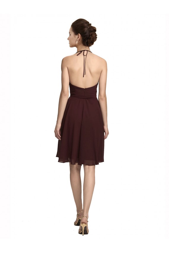Soft Chiffon Spaghetti Straps Sleeveless Knee Length Bridesmaid Dress Essex
