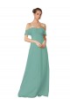 Soft Chiffon Off the Shoulder Flutter Sleeves Long Bridesmaid Dress Essex