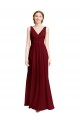 Chiffon V-Neck Sleeveless Long Bridesmaid Dress / Evening Gowns Essex