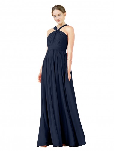 Chiffon V-Neck Sleeveless Princess Long Bridesmaid Gowns Essex