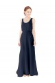 Soft Chiffon Scoop Neck Sleeveless Open Back Long Bridesmaid Dress Essex