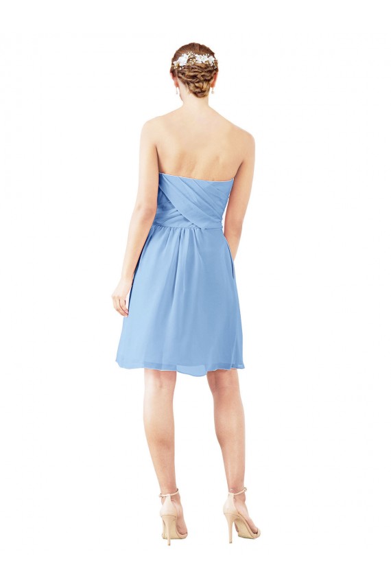 Soft Chiffon Sweetheart Sleeveless Open Back Knee Length Bridesmaid Dress Essex