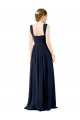Soft Chiffon Square Neck Sleeveless Open Back Long Bridesmaid Dress Essex