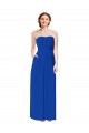 Soft Chiffon Sweetheart Sleeveless Open Back Royal Blue Long Bridesmaid Dress Essex