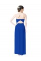 Soft Chiffon Sweetheart Sleeveless Open Back Royal Blue Long Bridesmaid Dress Essex