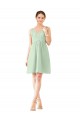 Soft Chiffon V-Neck Sleeveless Knee Length Bridesmaid Dress Essex