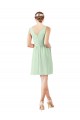 Soft Chiffon V-Neck Sleeveless Knee Length Bridesmaid Dress Essex