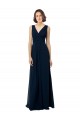 Chiffon V-Neck Sleeveless V-Back Long Bridal Party Dress Essex