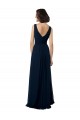 Chiffon V-Neck Sleeveless V-Back Long Bridal Party Dress Essex