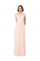 Chiffon Off the Shoulder Sleeveless Keyhole Back Long Bridesmaid Dress / Evening Dress Essex