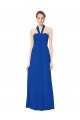 Chiffon Halter Neck Sleeveless Low Back Long Floor Length Bridesmaid Dress Essex