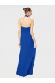 Chiffon Halter Neck Sleeveless Low Back Long Floor Length Bridesmaid Dress Essex