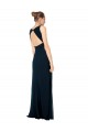 Soft Chiffon V-Neck Sleeveless Midnight Green Long Bridesmaid Dress Essex