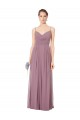 Soft Chiffon Spaghetti Straps Sleeveless Open Back Long Bridesmaid Gowns Essex