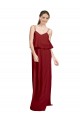 Chiffon Spaghetti Straps Sleeveless Open Back Long Bridesmaid Dress Essex