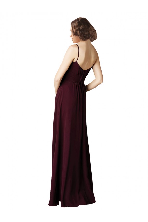 Soft Chiffon V-Neck Sleeveless Long Bridesmaid Gown Essex