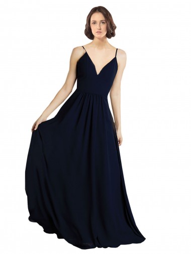 Chiffon V-Neck Sleeveless Long Bridesmaid Dress & Gowns Essex