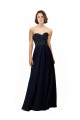 Soft Chiffon Sweetheart Sleeveless Dark Navy Long Bridesmaid Dress / Formal Dress Essex