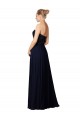 Soft Chiffon Sweetheart Sleeveless Dark Navy Long Bridesmaid Dress / Formal Dress Essex