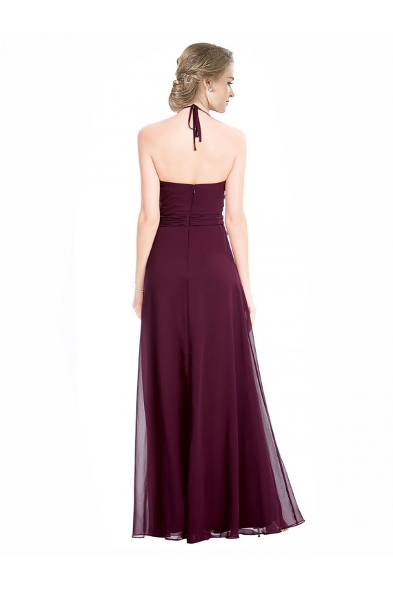 Soft Chiffon Spaghetti Straps Sleeveless Low Back Long Evening Dress / Bridesmaid Dress Essex