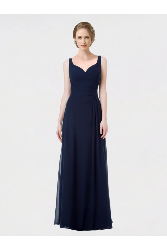 Lxue Chiffon Sweetheart Sleeveless Low Back Long Bridesmaid Dress Essex