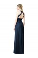 Chiffon Halter Neck Sleeveless Keyhole Back Long Bridesmaid Dresses Essex
