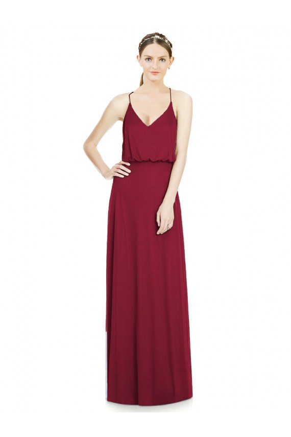 Soft Chiffon V-Neck Sleeveless Long Evening Gowns / Bridesmaid Dress Essex