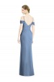 Soft Chiffon Off the Shoulder Cold Shoulder Open Back Long Formal Evening Gown / Bridesmaid Dress Essex