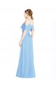 Soft Chiffon Halter Neck Cold Shoulder Low Back Long Formal Dress / Bridesmaid Dress Essex