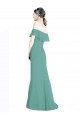 Soft Chiffon Off the Shoulder Sleeveless Icelandic Silver Long Bridal Party Dress Essex