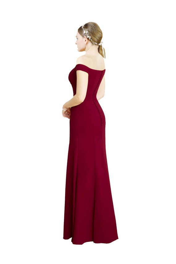 Soft Chiffon Off the Shoulder Sleeveless Long Black Tie Prom Dress / Bridesmaid Dress Essex