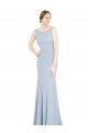 Soft Chiffon Boat Neck Sleeveless Low Back Long Bridesmaid Dress Essex