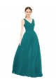 Chiffon V-Neck Sleeveless Hunter Long Bridesmaid Gowns Essex