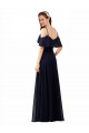 Soft Chiffon Off the Shoulder Sleeveless A-Line Long Bridesmaid Dress Essex