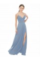 Soft Chiffon & Lace Spaghetti Straps Sleeveless Keyhole Back Long Bridesmaid Dress Essex