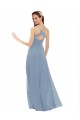 Soft Chiffon & Lace Spaghetti Straps Sleeveless Keyhole Back Long Bridesmaid Dress Essex