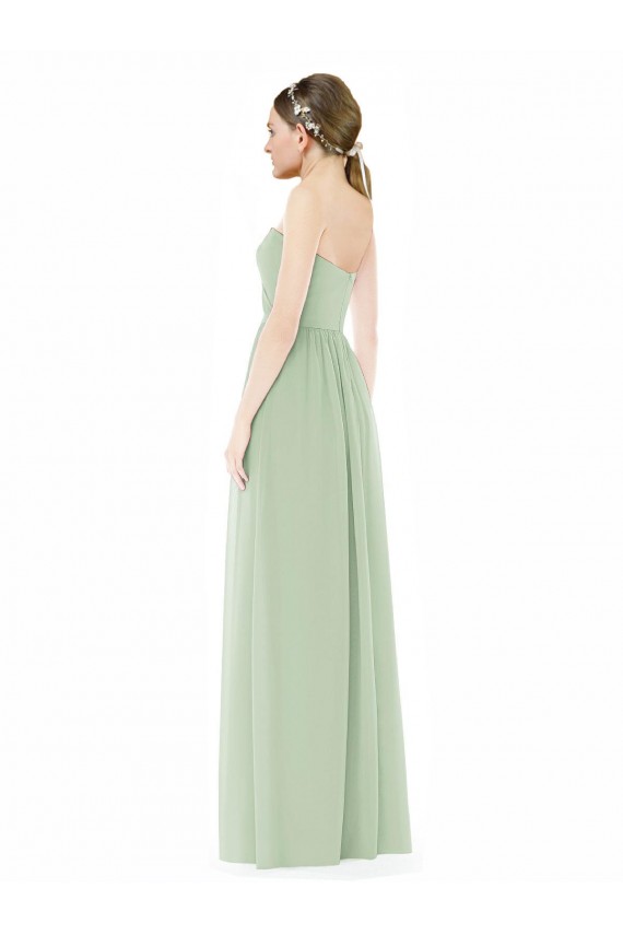 Soft Chiffon Sweetheart Sleeveless Low Back Long Semi Formal Evening Dress / Bridesmaid Dress Essex