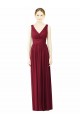 Soft Chiffon V-Neck Sleeveless V-Back Burgundy Long Bridesmaid Dress / Formal Dress Essex