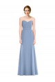 Soft Chiffon Sweetheart Sleeveless Dusty Blue Long Bridesmaid Dress Essex