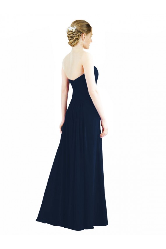 Soft Chiffon Sweetheart Sleeveless Smoke Green Long Bridesmaid Dress Essex