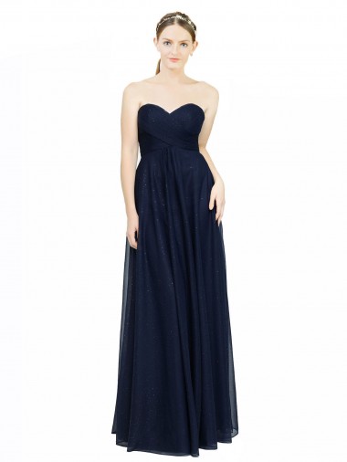 Chiffon Sweetheart Sleeveless Low Back Long Bridesmaid Dress / Evening Dress Essex