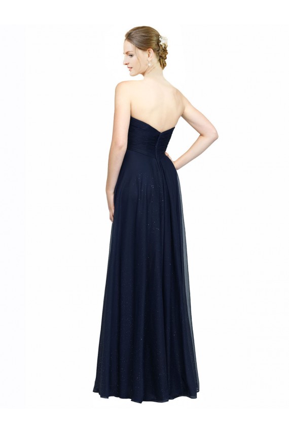 Chiffon Sweetheart Sleeveless Low Back Long Bridesmaid Dress / Evening Dress Essex