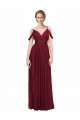 Chiffon Off the Shoulder Sleeveless Low Back Long Bridesmaid Dress / Evening Dress Essex