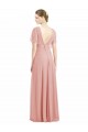 Soft Chiffon V-Neck Short Sleeves V-Back Long Bridesmaid Dress / Formal Dress Essex