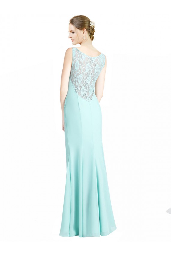 Soft Chiffon & Lace V-Neck Sleeveless Long Bridesmaid Dress Essex