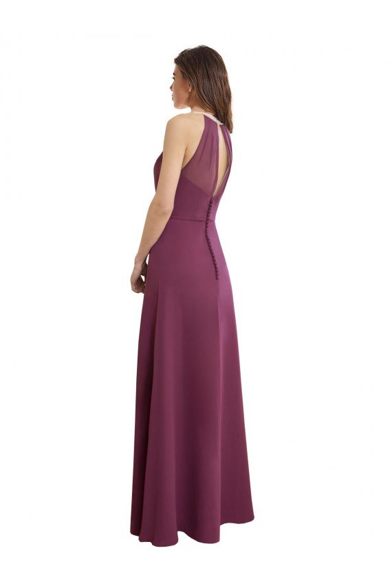 Chiffon Sweetheart Sleeveless Keyhole Back Long Bridesmaid Dress / Evening Gowns Essex