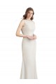 Soft Chiffon & Satin Boat Neck Sleeveless V-Back Long Bridesmaid Dress Essex