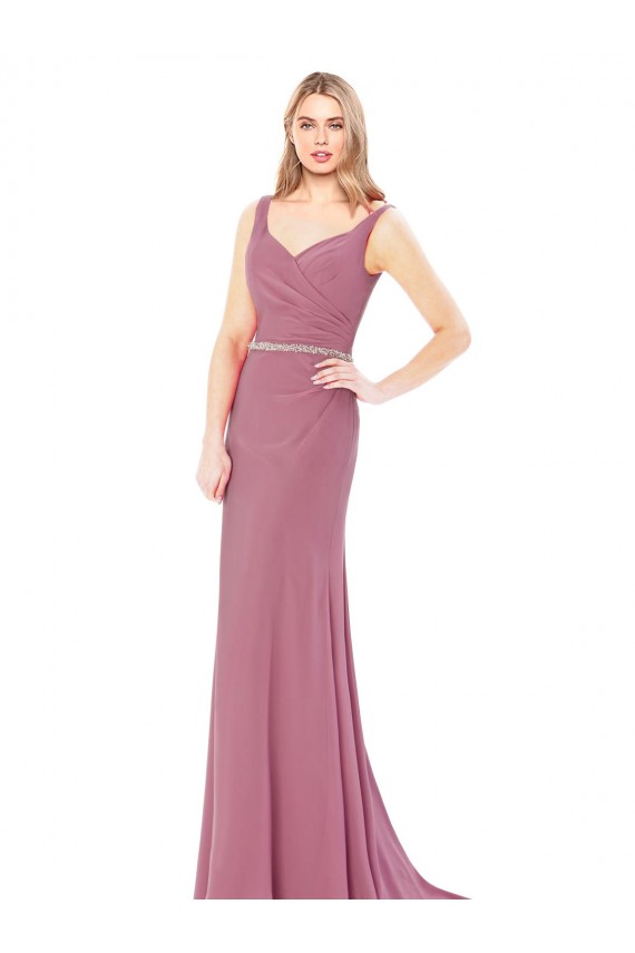 Soft Chiffon Sweetheart Sleeveless Low Back Long Prom Dress / Bridesmaid Dress Essex